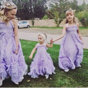 Dollcake purple flower girl dress and slip